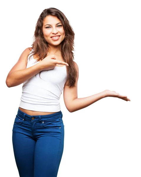 Young black girl with happy expression — Stock Photo, Image