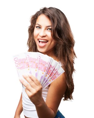 banknot ile genç zenci kız