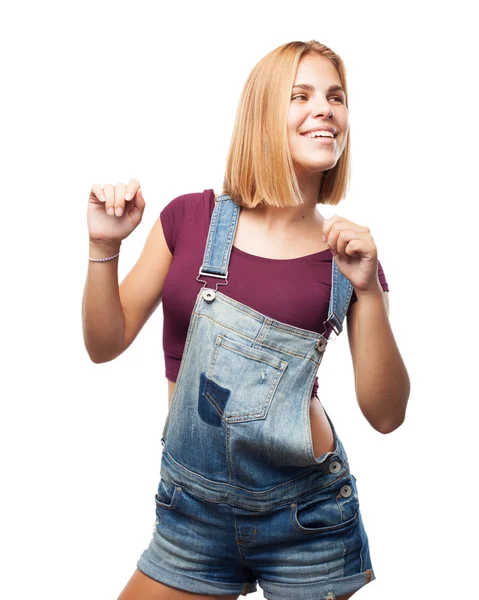 Young blond girl with happy expression — Stock Photo, Image