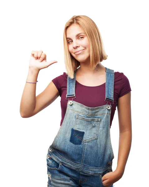 Young blond girl with happy expression — Stock Photo, Image