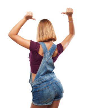 Güzel genç sarışın kız poz