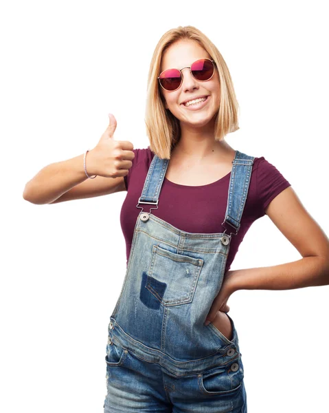 Young blond girl with happy expression — Stock Photo, Image