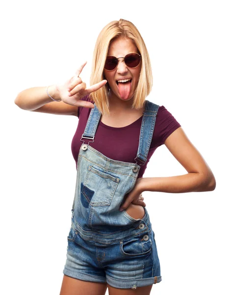 Young blond girl with happy expression — Stock Photo, Image