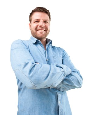 mutlu ifade ile genç işadamı