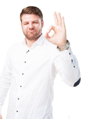 mutlu ifade ile genç işadamı