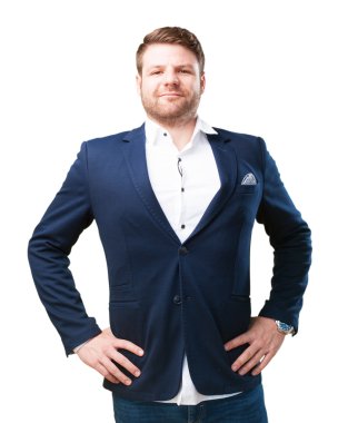 mutlu ifade ile genç işadamı