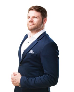 mutlu ifade ile genç işadamı