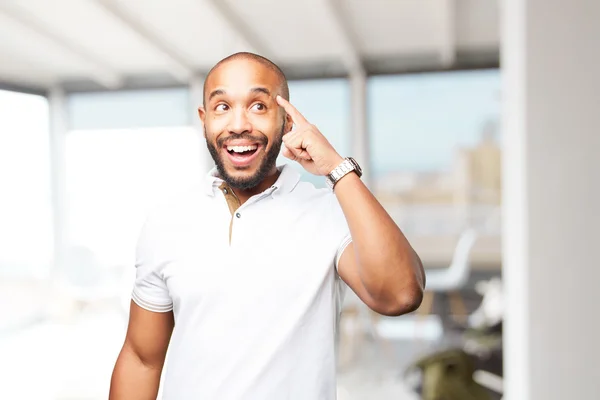 Μαύρο επιχειρηματίας με ευτυχισμένη έκφραση — Φωτογραφία Αρχείου