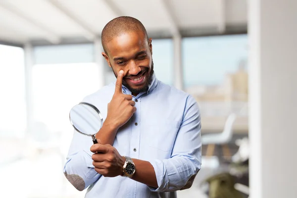 Black businessman with happy expression — Stock Photo, Image