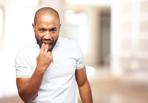 Black man with angry expression — Stock Photo, Image