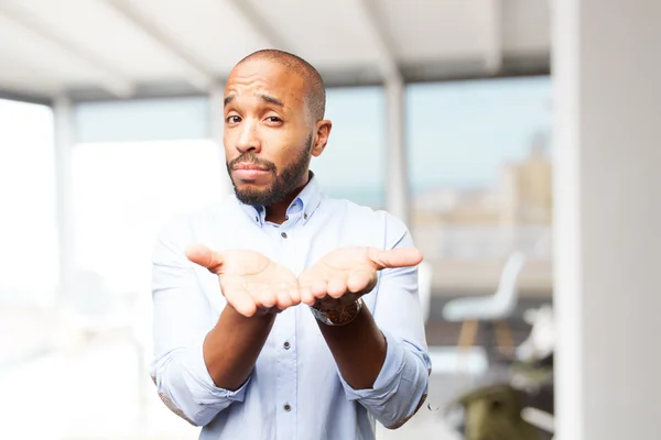 Hombre de negocios negro con expresión feliz —  Fotos de Stock