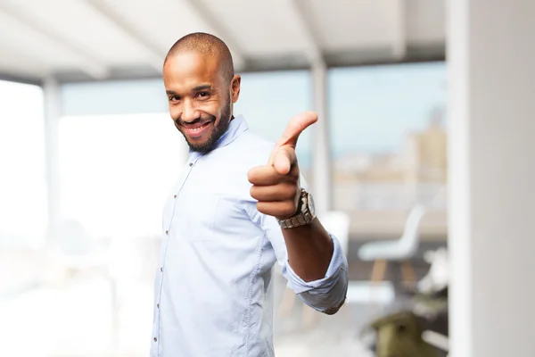 Black man with happy expression — Stock Photo, Image