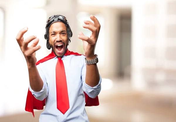 Hombre negro con expresión enojada — Foto de Stock