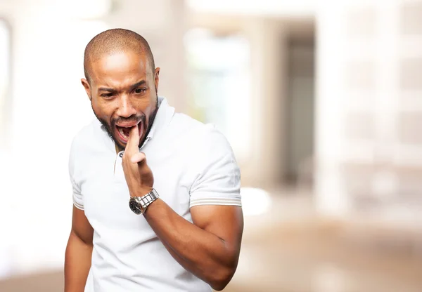 Black man with angry expression — Stock Photo, Image