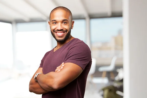 Black man with happy expression — Stock Photo, Image