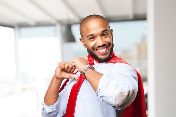 young man with happy expression