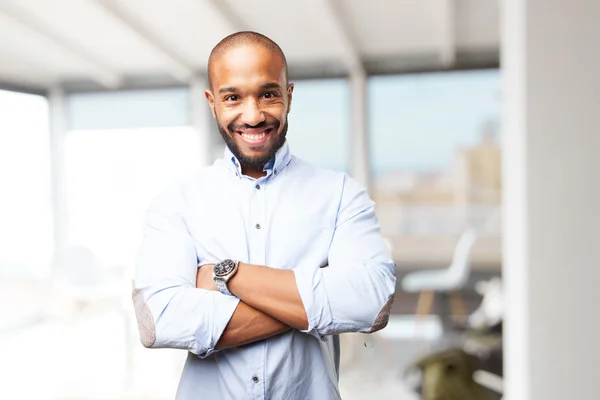 Black man with happy expression — Stock Photo, Image