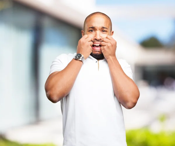 Hombre negro con expresión preocupada —  Fotos de Stock