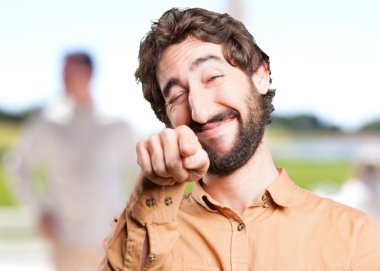 komik ifade ile çılgın adam