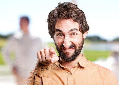 komik ifade ile çılgın adam