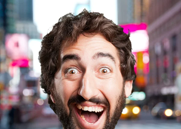 Crazy man with funny expression — Stock Photo, Image