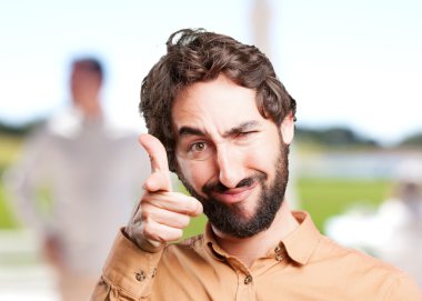 komik ifade ile çılgın adam