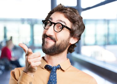 komik ifade ile çılgın adam