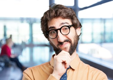 komik ifade ile çılgın adam