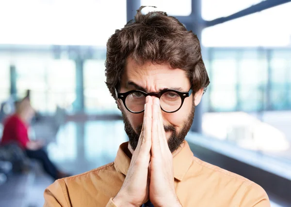 Verrückter Mann mit komischem Gesichtsausdruck — Stockfoto