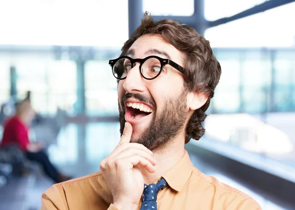 komik ifade ile çılgın adam