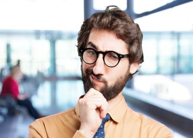 komik ifade ile çılgın adam