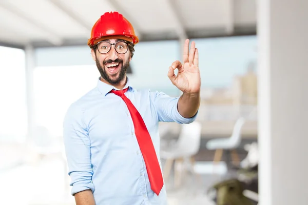 Loco hombre de negocios con expresión feliz —  Fotos de Stock