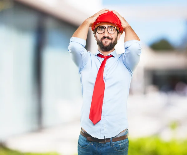 Loco hombre de negocios con expresión preocupada —  Fotos de Stock