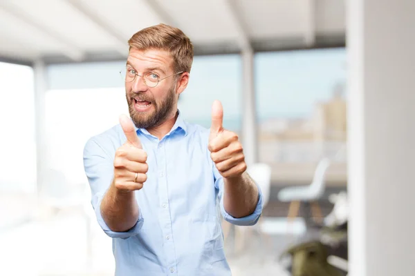 Blond businessman with happy expression — Stock Photo, Image