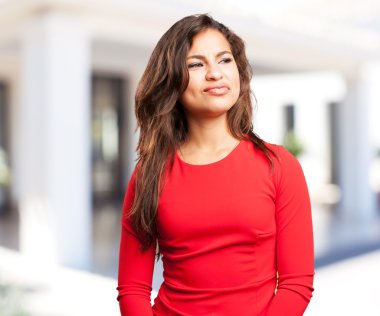 endişeli ifade ile siyah kız