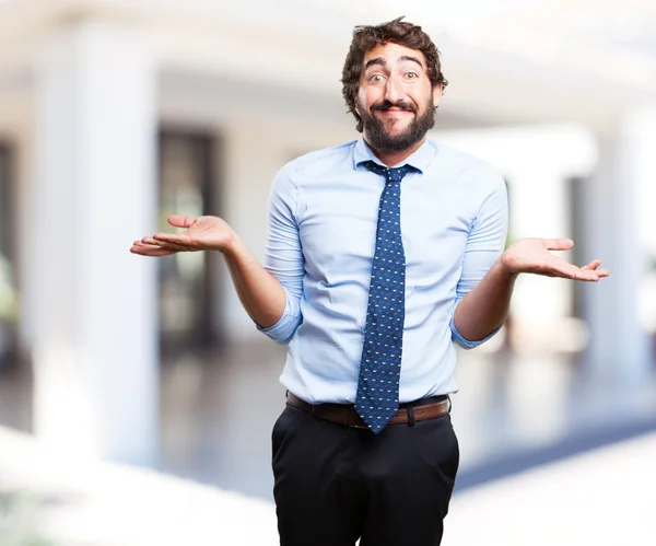 Crazy businessman with worried expression — Stock Photo, Image