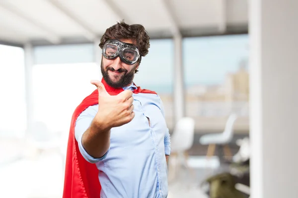 Crazy hero man with happy expression — Stock Photo, Image