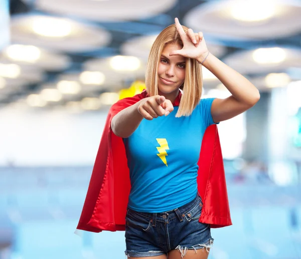 Hero girl with happy expression — Stock Photo, Image