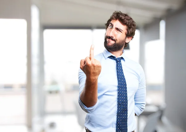 Gek zakenman met boze expressie — Stockfoto