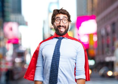 sürpriz ifade ile deli iş adamı