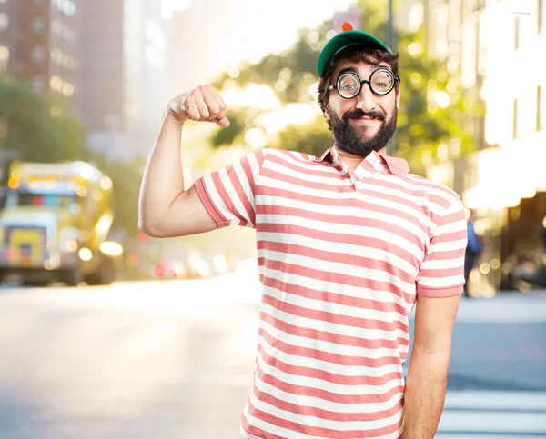 Narr mit glücklichem Gesichtsausdruck — Stockfoto