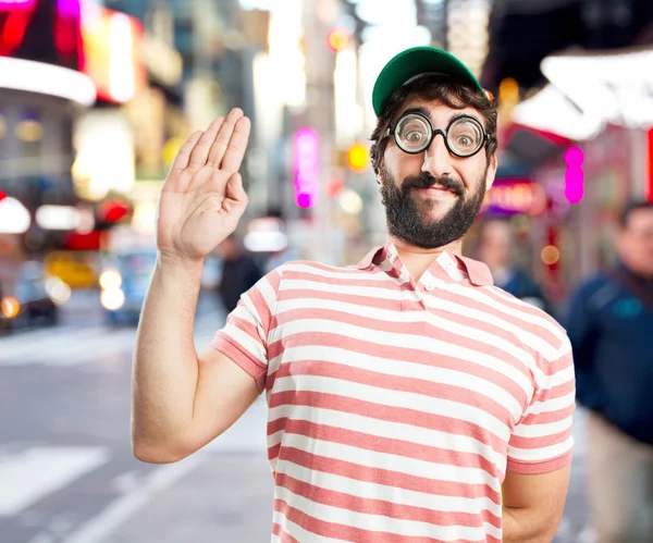 Louco homem com expressão preocupada — Fotografia de Stock