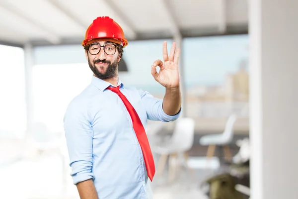 Crazy businessman with happy expression — Stock Photo, Image