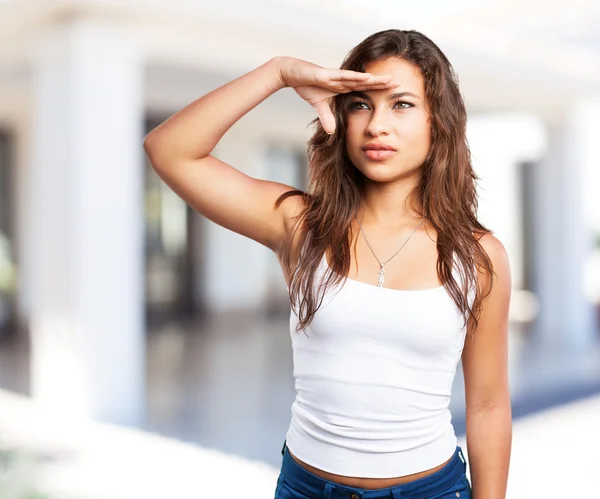 Negro chica con preocupado expresión —  Fotos de Stock