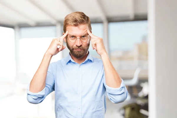 Blond businessman with happy expression — Stock Photo, Image