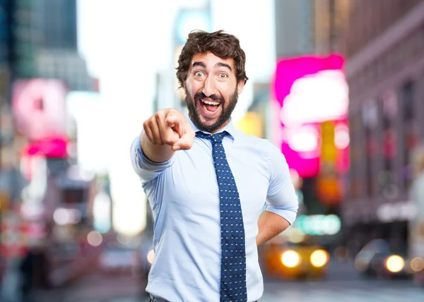 Crazy businessman with worried expression — Stock Photo, Image