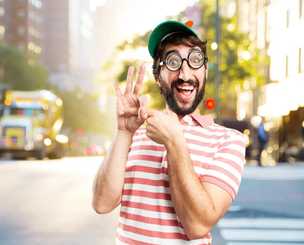 Narr mit glücklichem Gesichtsausdruck — Stockfoto