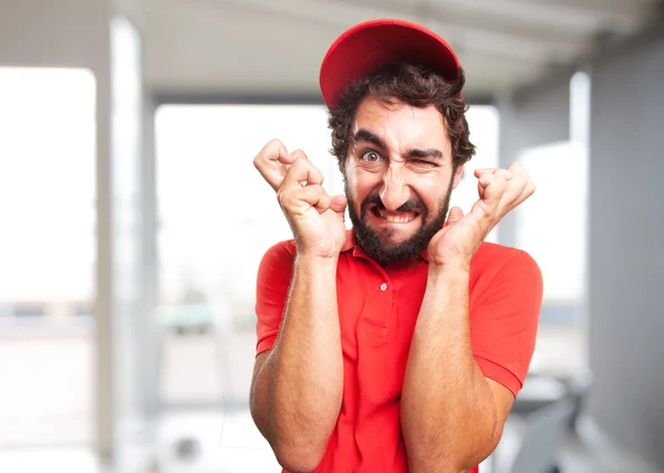 Dealer fou avec expression en colère — Photo