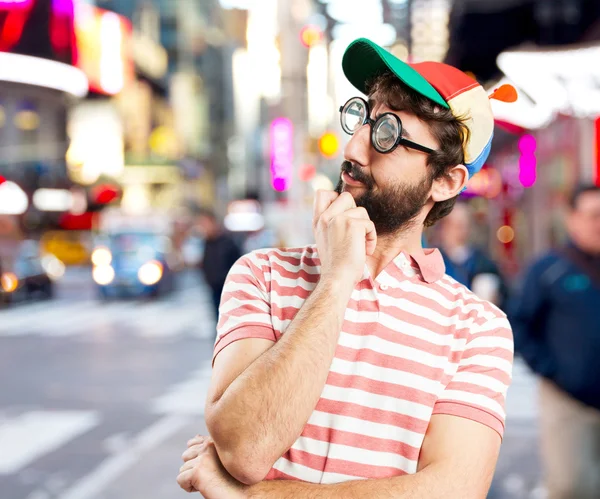 Hombre tonto con expresión preocupada —  Fotos de Stock