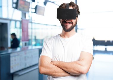 sanal gözlüklü genç adam